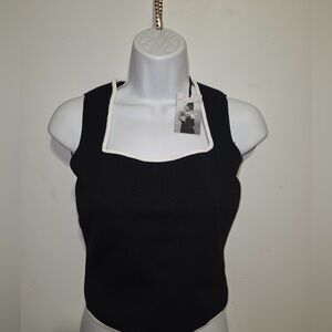 T.J.Maxx Black and White Trim Tank Top